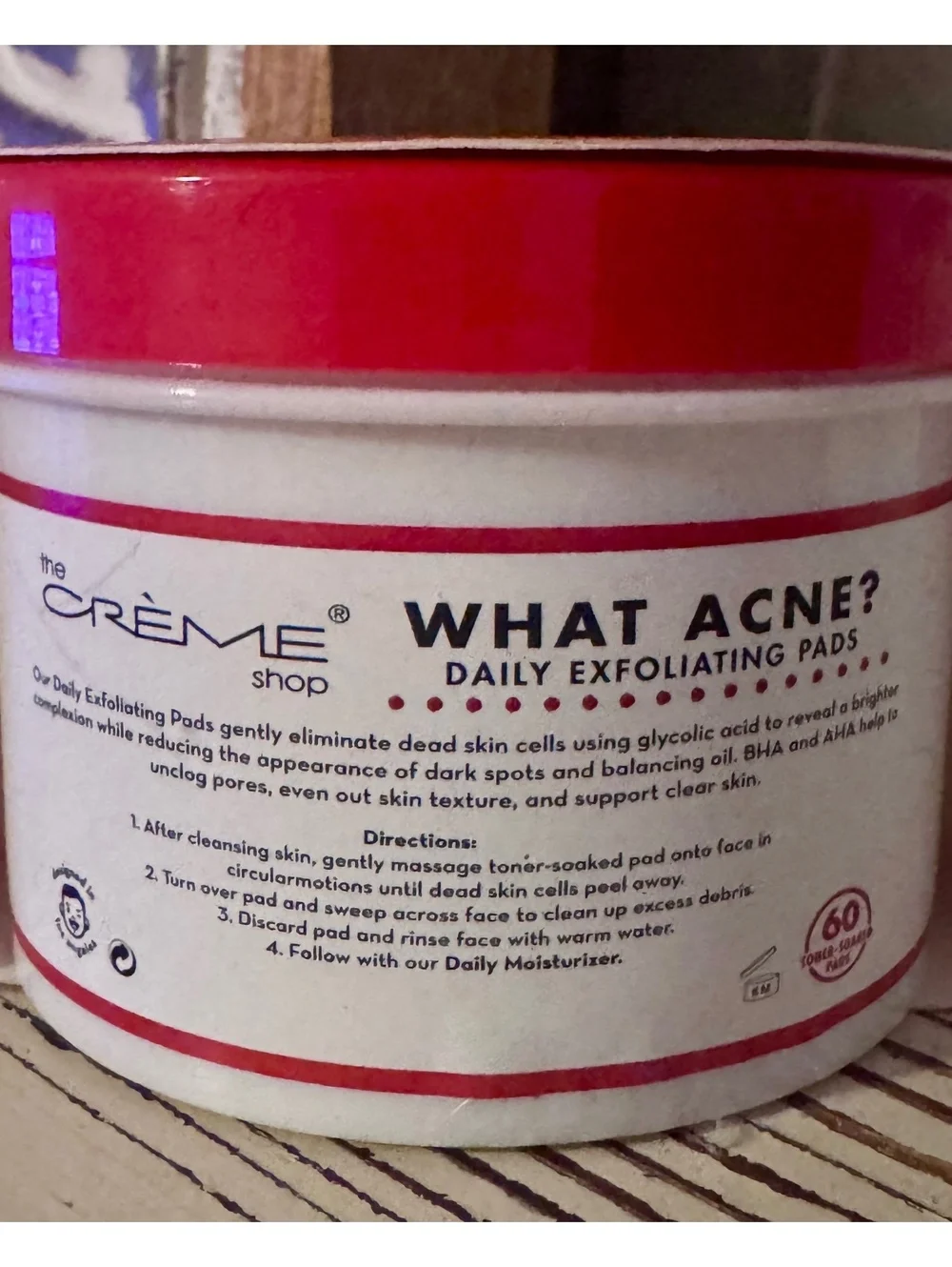 The Crème Shop What Acne? Daily Exfoliating Pads - 60 Pads